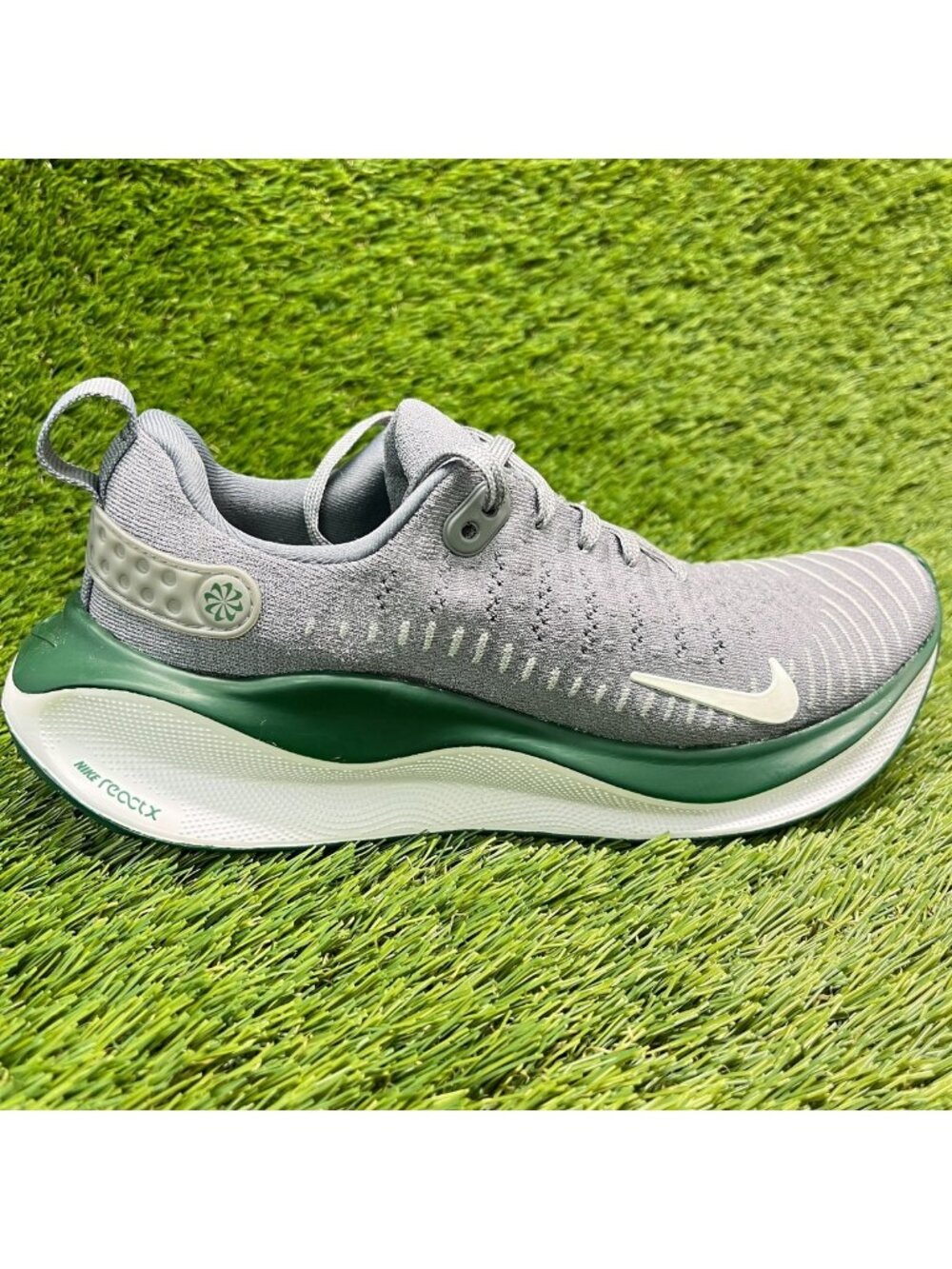 Nike ReactX Infinity Run 4 Mens Size 6 Gray Green Running Walking Shoes Sneakers